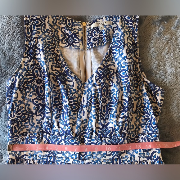 Blue/White Milly Cotton Dress WITH POCKETS - Picture 2 of 5